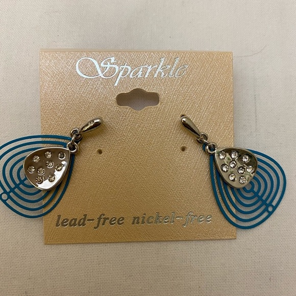 Fashion Earrings Silver / Blue Posts NIP - Picture 3 of 3